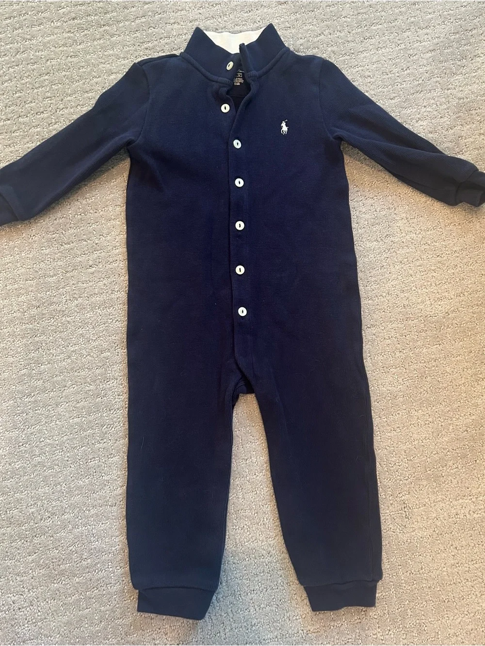 Baby Bundle of Ralph Lauren Polo One-Piece Long Sleeve Body Suits in Blue
